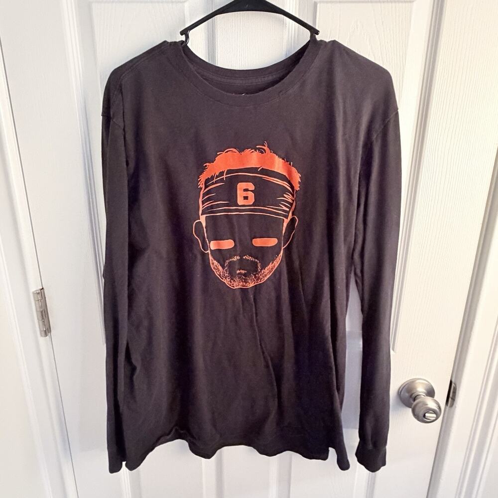 Nike Barstool Cleveland Browns Baker Mayfield Long Sleeve T Shirt Size XL Face